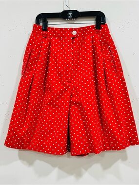 Vintage Breeches Red Polka Dot Shorts  100% Cotton Made in USA Size 6 Retro